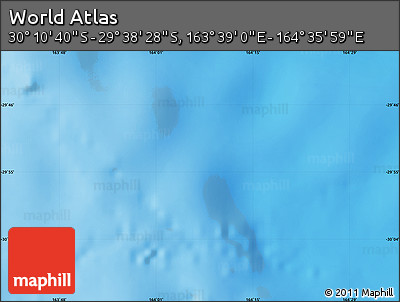 Physical Map of the Area around 29° 54' 34" S, 164° 7' 30" E