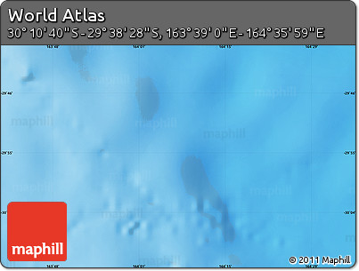 Physical Map of the Area around 29° 54' 34" S, 164° 7' 30" E