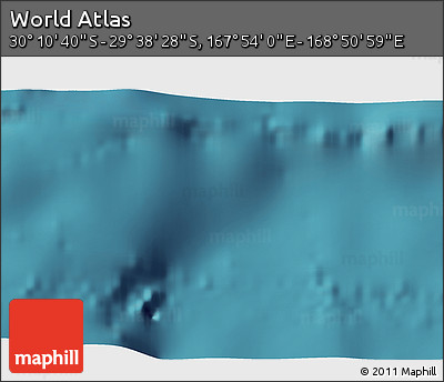 Satellite 3D Map of the Area around 29° 54' 34" S, 168° 22' 30" E
