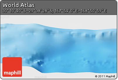 Physical Panoramic Map of the Area around 29° 54' 34" S, 168° 22' 30" E