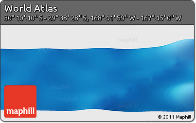 Shaded Relief Panoramic Map of the Area around 29° 54' 34" S, 168° 13' 29" W