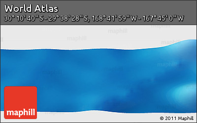 Shaded Relief Panoramic Map of the Area around 29° 54' 34" S, 168° 13' 29" W