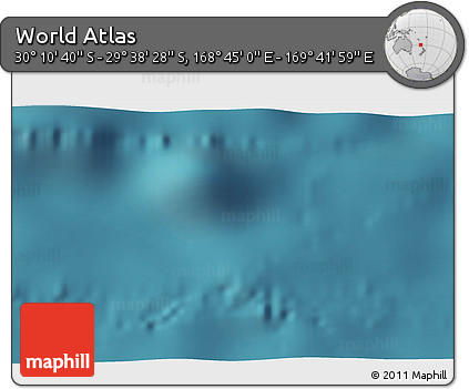 Satellite 3D Map of the Area around 29° 54' 34" S, 169° 13' 29" E