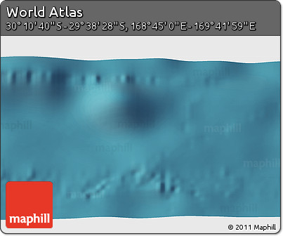Satellite 3D Map of the Area around 29° 54' 34" S, 169° 13' 29" E