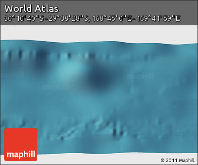 Satellite 3D Map of the Area around 29° 54' 34" S, 169° 13' 29" E