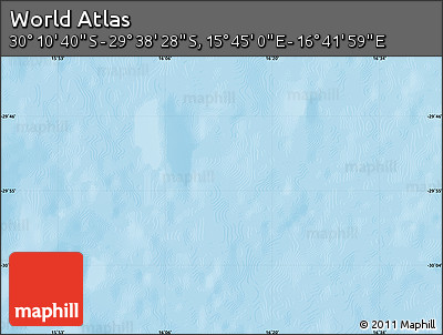 Physical Map of the Area around 29° 54' 34" S, 16° 13' 30" E
