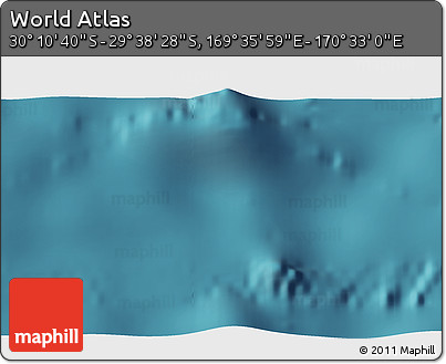 Satellite 3D Map of the Area around 29° 54' 34" S, 170° 4' 29" E