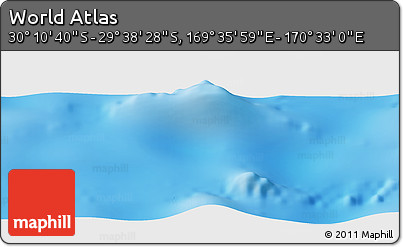 Physical Panoramic Map of the Area around 29° 54' 34" S, 170° 4' 29" E