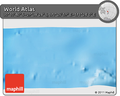 Physical 3D Map of the Area around 29° 54' 34" S, 170° 55' 30" E