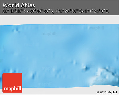 Physical 3D Map of the Area around 29° 54' 34" S, 170° 55' 30" E