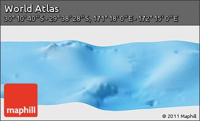 Physical Panoramic Map of the Area around 29° 54' 34" S, 171° 46' 30" E