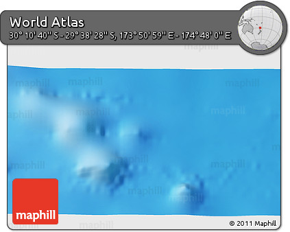 Physical 3D Map of the Area around 29° 54' 34" S, 174° 19' 29" E