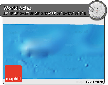 Physical 3D Map of the Area around 29° 54' 34" S, 175° 10' 30" E