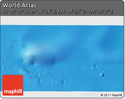 Physical 3D Map of the Area around 29° 54' 34" S, 175° 10' 30" E