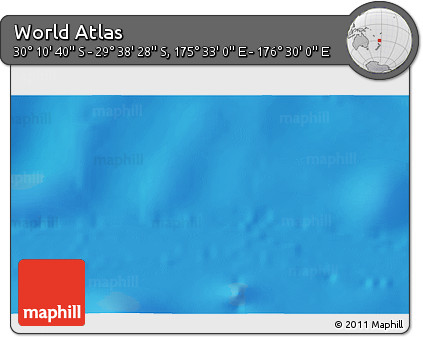 Physical 3D Map of the Area around 29° 54' 34" S, 176° 1' 30" E