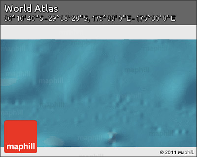 Satellite 3D Map of the Area around 29° 54' 34" S, 176° 1' 30" E
