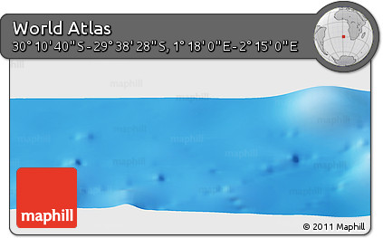 Physical Panoramic Map of the Area around 29° 54' 34" S, 1° 46' 29" E
