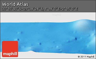 Physical Panoramic Map of the Area around 29° 54' 34" S, 1° 46' 29" E
