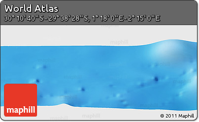 Physical Panoramic Map of the Area around 29° 54' 34" S, 1° 46' 29" E