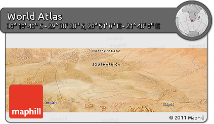 Satellite Panoramic Map of the Area around 29° 54' 34" S, 21° 19' 30" E