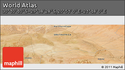 Satellite Panoramic Map of the Area around 29° 54' 34" S, 21° 19' 30" E