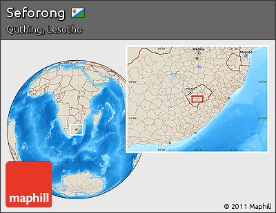 Shaded Relief Location Map of Seforong