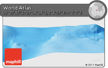 Physical Panoramic Map of the Area around 29° 54' 34" S, 2° 37' 30" E
