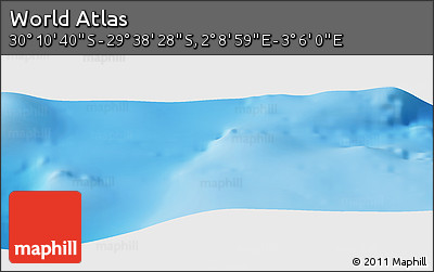Physical Panoramic Map of the Area around 29° 54' 34" S, 2° 37' 30" E