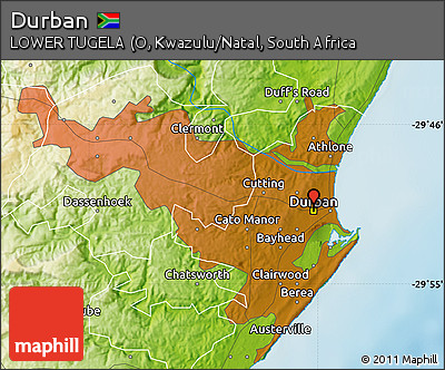 Physical Map of Durban