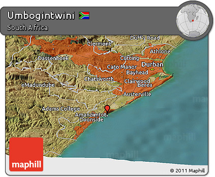 Satellite Panoramic Map of Umbogintwini