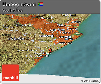 Satellite Panoramic Map of Umbogintwini