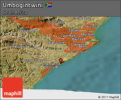 Satellite Panoramic Map of Umbogintwini