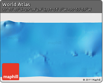 Physical 3D Map of the Area around 29° 54' 34" S, 31° 22' 30" W