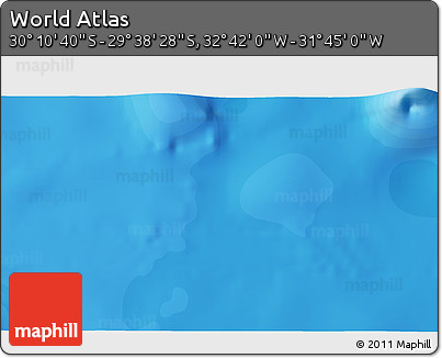 Political 3D Map of the Area around 29° 54' 34" S, 32° 13' 30" W