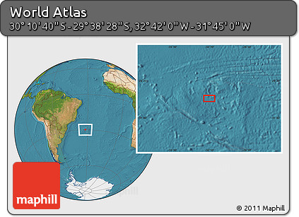 Satellite Location Map of the Area around 29° 54' 34" S, 32° 13' 30" W