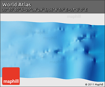 Physical 3D Map of the Area around 29° 54' 34" S, 36° 37' 30" E