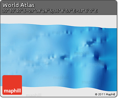 Physical 3D Map of the Area around 29° 54' 34" S, 36° 37' 30" E