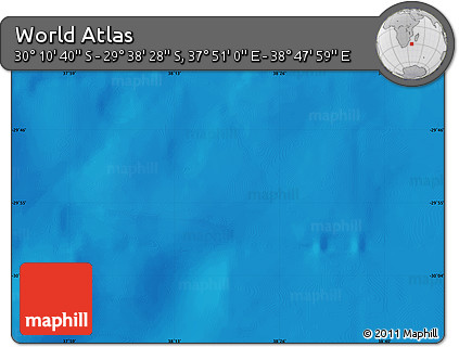 Shaded Relief Map of the Area around 29° 54' 34" S, 38° 19' 30" E