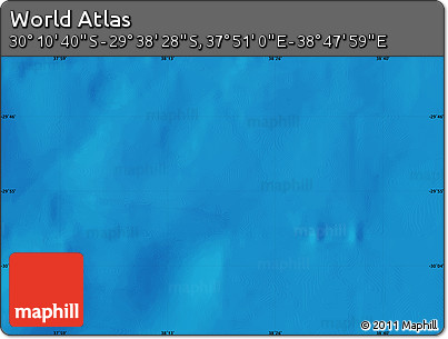 Shaded Relief Map of the Area around 29° 54' 34" S, 38° 19' 30" E