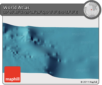 Satellite 3D Map of the Area around 29° 54' 34" S, 3° 28' 30" E
