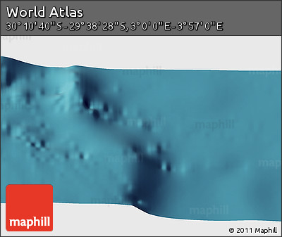 Satellite 3D Map of the Area around 29° 54' 34" S, 3° 28' 30" E