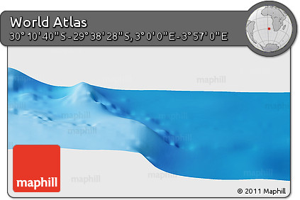 Physical Panoramic Map of the Area around 29° 54' 34" S, 3° 28' 30" E