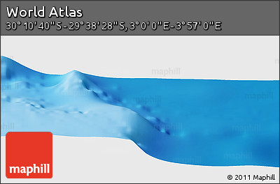 Physical Panoramic Map of the Area around 29° 54' 34" S, 3° 28' 30" E