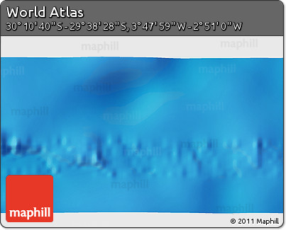 Physical 3D Map of the Area around 29° 54' 34" S, 3° 19' 30" W