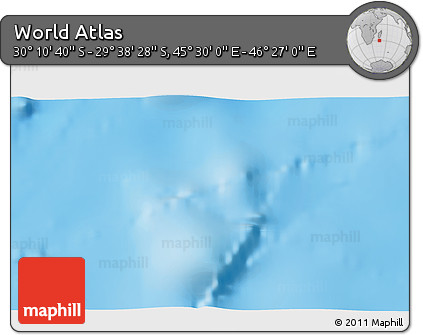 Physical 3D Map of the Area around 29° 54' 34" S, 45° 58' 30" E