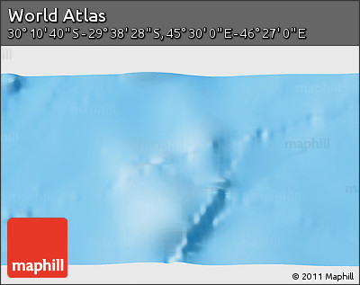 Physical 3D Map of the Area around 29° 54' 34" S, 45° 58' 30" E