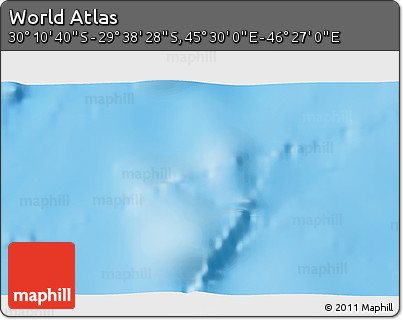 Physical 3D Map of the Area around 29° 54' 34" S, 45° 58' 30" E