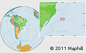 Political Location Map of the area around 29° 54' 34" S, 46° 40' 29" W