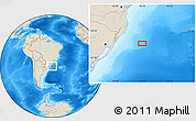 Shaded Relief Location Map of the area around 29° 54' 34" S, 46° 40' 29" W