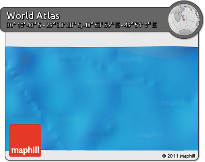 Physical 3D Map of the Area around 29° 54' 34" S, 49° 22' 30" E